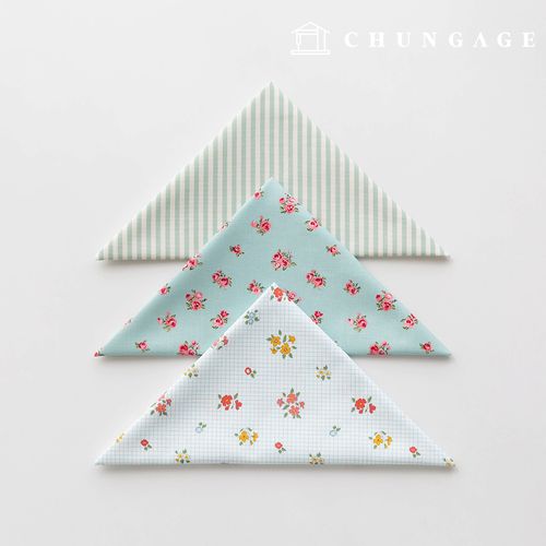 生地パッケージ フラワー ザトゥリ生地 花柄 ストライプ生地 人形 子犬 服づくり 3種 200