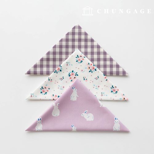 生地パッケージフラワーさくらんぼ生地花柄ウサギチェック布人形子犬服作り3種201