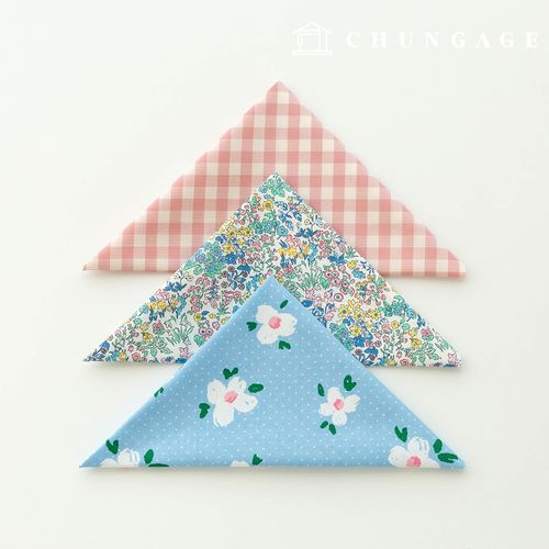 生地パッケージフラワーフェンス生地花柄チェック千人形子犬服作り3種203