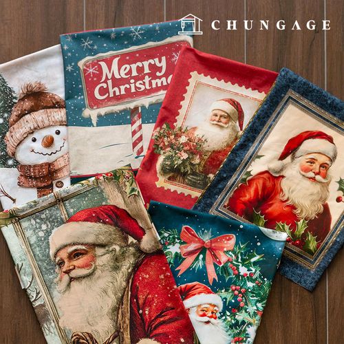 綿生地クリスマス生地カット紙生地ビンテージクリスマス6種
