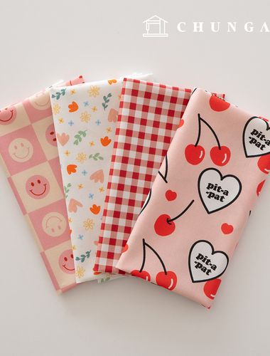 生地パッケージチェリー方言生地チェック千人形子犬服作り4種210