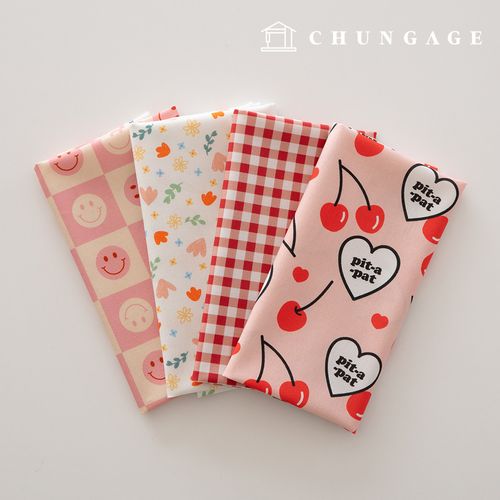 生地パッケージチェリー方言生地チェック千人形子犬服作り4種210