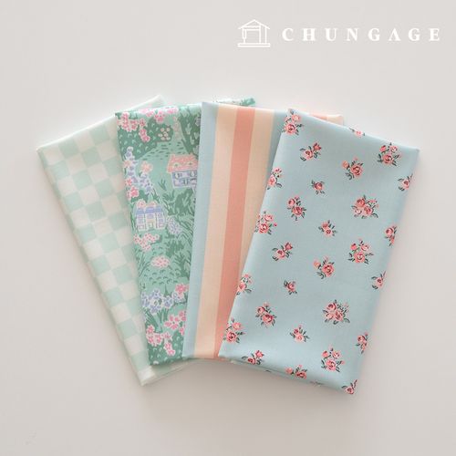 生地パッケージフラワーさくらんぼ生地チェック千人形子犬服作り4種212