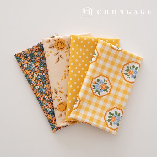 生地パッケージフラワーさくらんぼ生地チェック千人形子犬服作り4種213