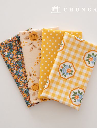 生地パッケージフラワーさくらんぼ生地チェック千人形子犬服作り4種213