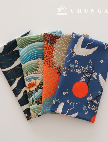 生地パッケージフラワーさくらんぼ生地オリエンタル天人形子犬服作り4種214