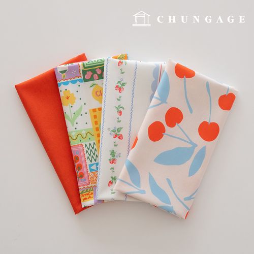 生地パッケージフラワーフェチ生地フルーツ布人形子犬服作り4種215