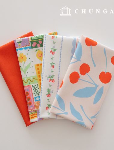 生地パッケージフラワーフェチ生地フルーツ布人形子犬服作り4種215