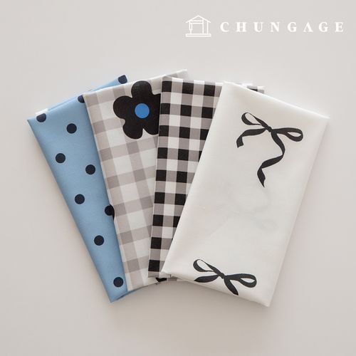 生地パッケージ リボン方言 生地チェック千人形 子犬服作り 4種 216