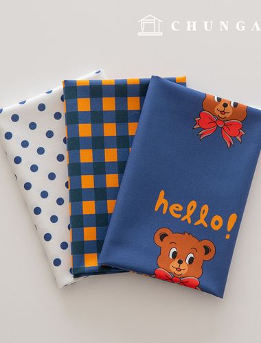 生地パッケージクマの牡丹生地チェック千人形子犬服作り3種220