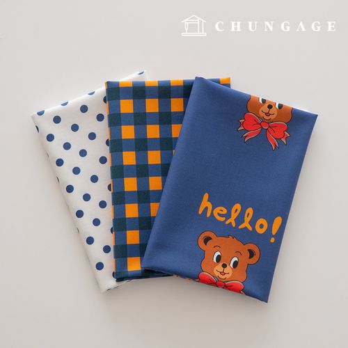 生地パッケージクマの牡丹生地チェック千人形子犬服作り3種220