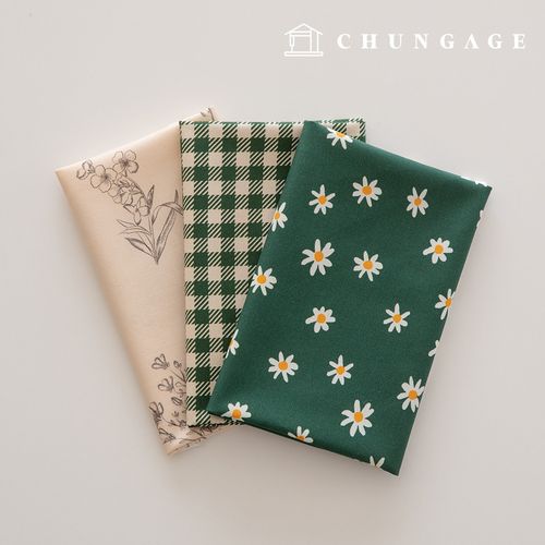 生地パッケージフラワーさくらんぼ生地チェック千人形子犬服作り3種221