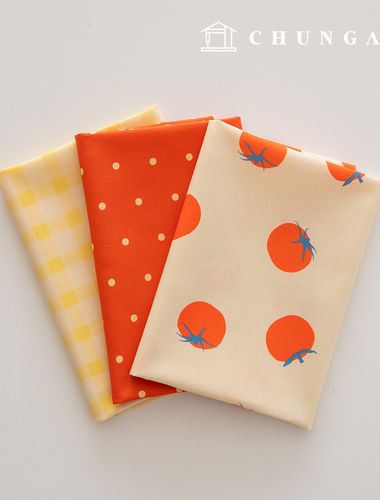 生地パッケージ トマトの方言 生地チェック千人形 子犬服作り 3種 222