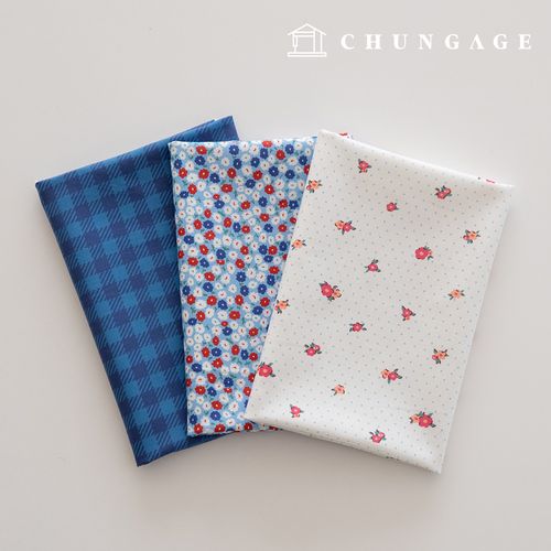 生地パッケージフラワーさくらんぼ生地チェック千人形子犬服作り3種225