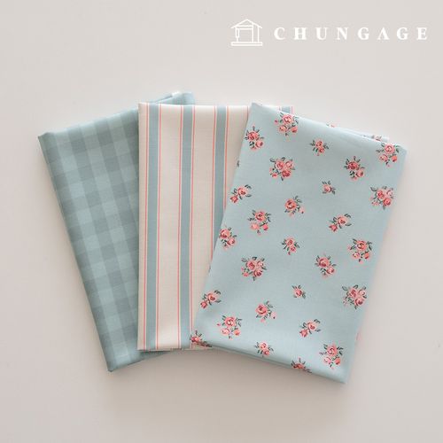 生地パッケージフラワーさくらんぼ生地ストライプ布人形子犬服作り3種230