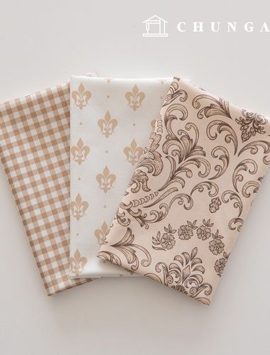 生地パッケージルネッサンス方言ファブリックチェック布人形子犬服作り3種236