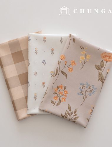 生地パッケージフラワーさくらんぼ生地チェック千人形子犬服作り3種238