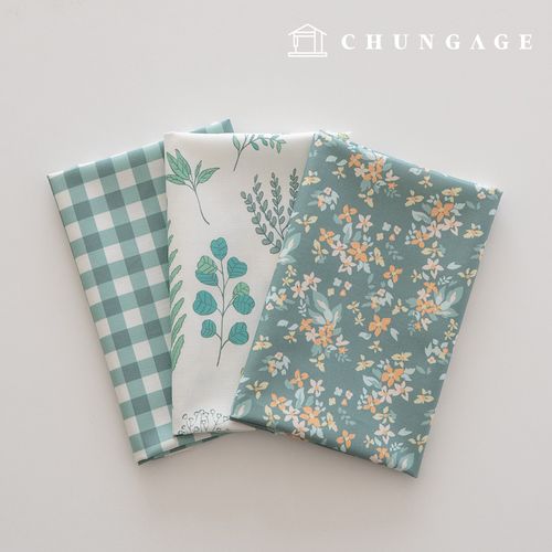 生地パッケージフラワーさくらんぼ生地チェック千人形子犬服作り3種239