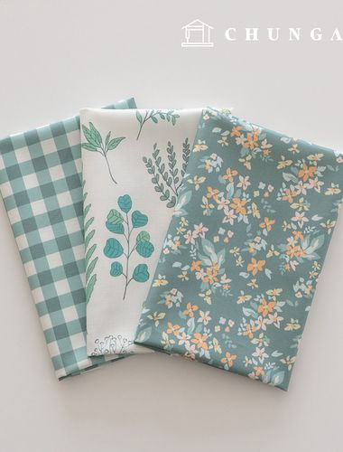 生地パッケージフラワーさくらんぼ生地チェック千人形子犬服作り3種239