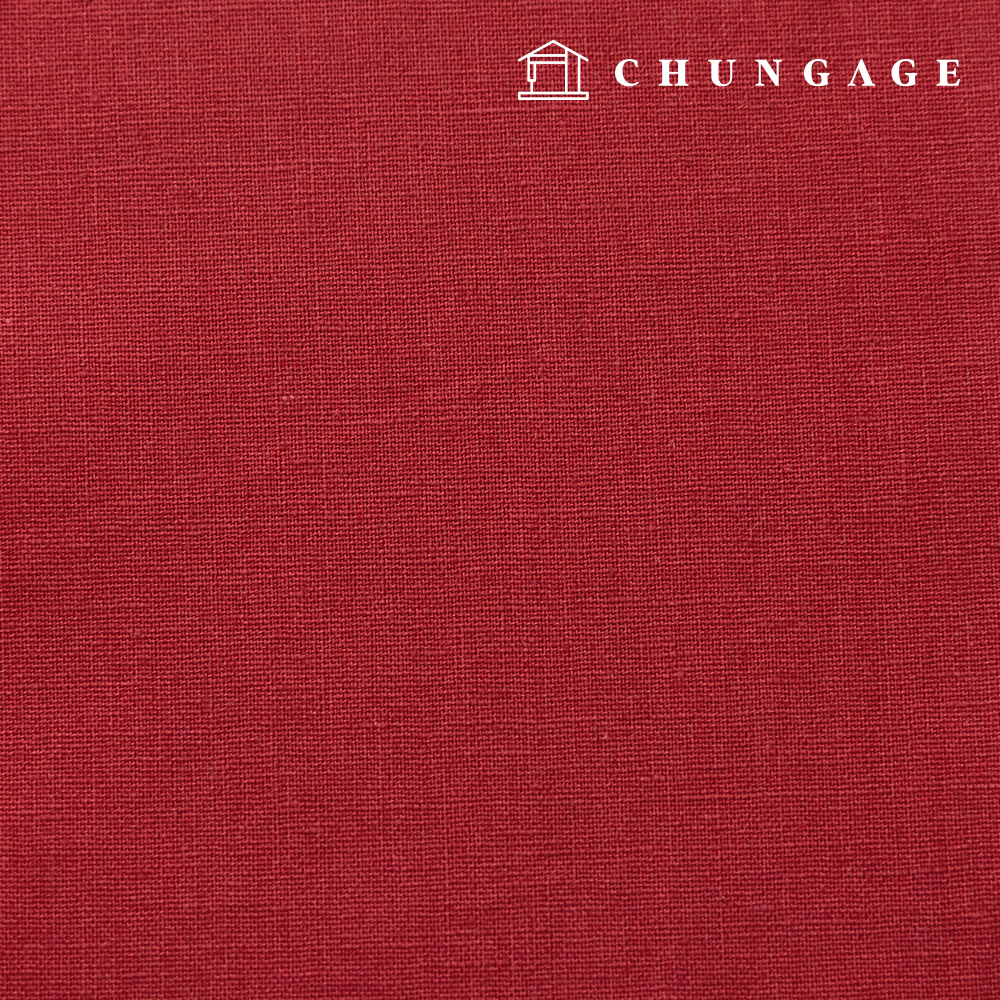 クリスマスリネン生地 ウォッシング 平織り リネン布 広幅11 カウントバーガンディー 1ヤード