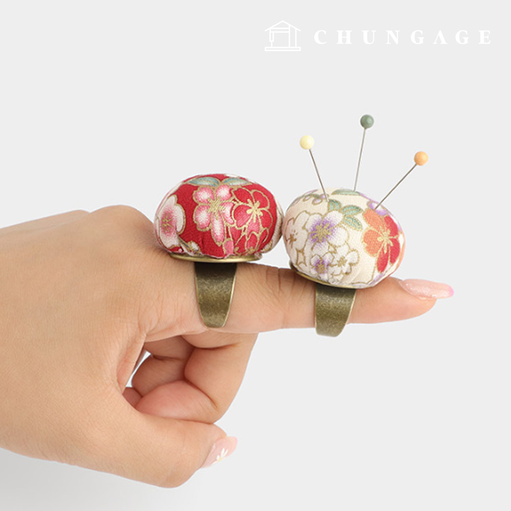 リングピンクッション時針ピンセット針ホルダー指ピンボンカラーランダム68258