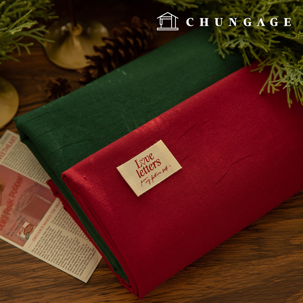 クリスマスリネン生地 ウォッシング 平織り リネン布 11 カウントホリー 2種