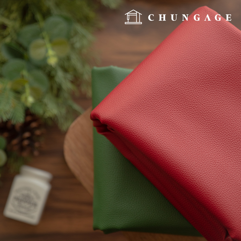 クリスマス人工皮革生地合成皮革生活防水オープレッダーガーランド2種