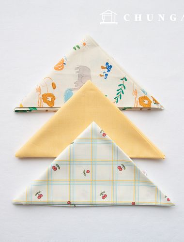 生地パッケージフラワー花柄チェック生地動物チューリップイエロー彫刻布3種100