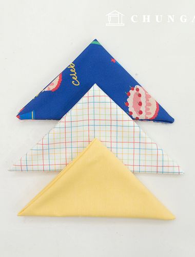 生地パッケージ コットンチェック 生地ケーキ イエロー彫刻布 3種 151