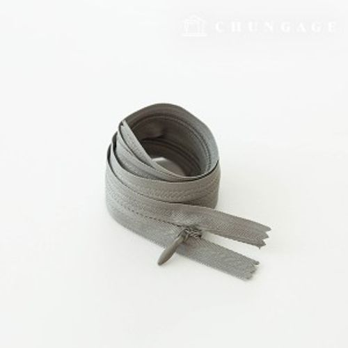 コンソールジッパー隠しホンソールジッパー60cm薄グレー