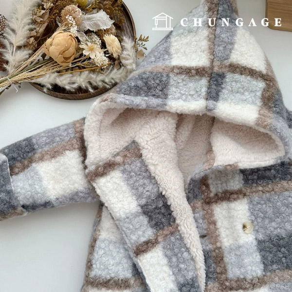 ループ 毛生地 ダンブル ブックル パステル チェック生地 冬生地 広幅 ウィンタームード 2種