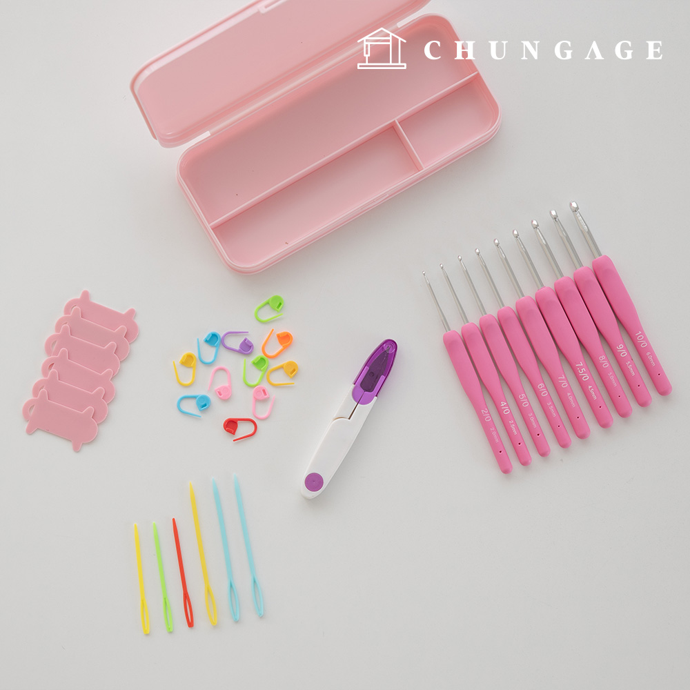 ピンク編みの鼻針セット