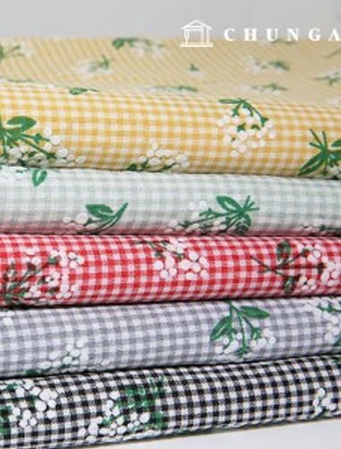 チェック生地綿混紡ポリ広幅チェックスクリーン5種