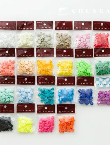 カチカチボタンプラスチックティースナップボタン服作り丸型12mm 23種