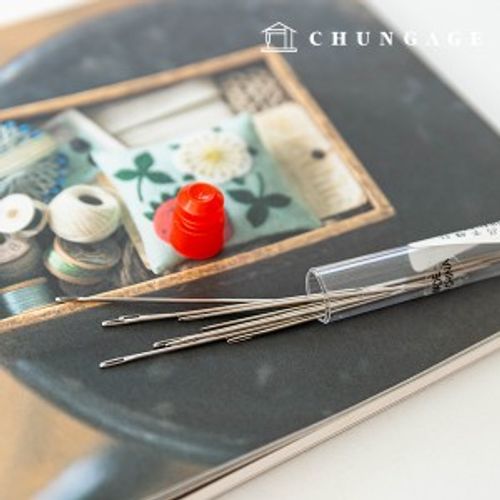 手針セット円形刺繍針樽透明ケース