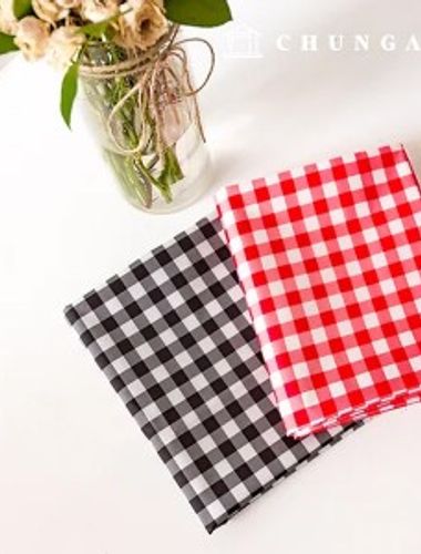 防水布タフタピグメント 防水布210T 広幅12mmチェック 5種