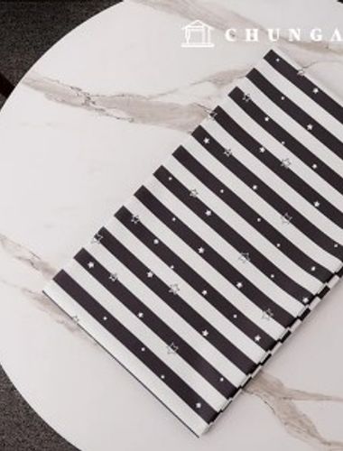 防水布タフタピグメント 防水布210T 広幅スターストライプ637