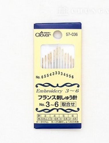 クローバフランス刺繍針3〜6号57036