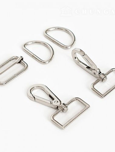 バッグ接続リングDリングセット32mmシルバー86066