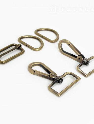 バッグ接続リングDリングセット32mmアンティークゴールド86067