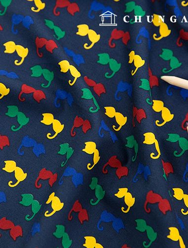 ポリパターン生地オレンジフラワー2種