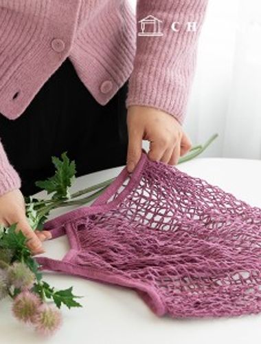 ネットバッグネットバッグメッシュネットバッグゼロウエストインディパープル