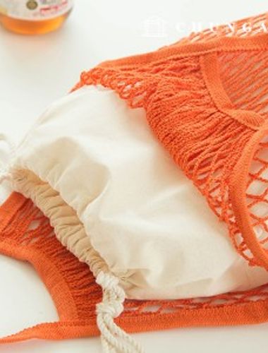 ネットバッグネットバッグメッシュネットバッグゼロウエストオレンジ