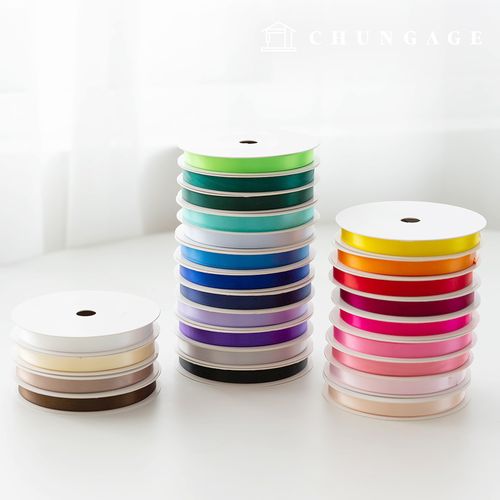 サテンリボン紐包装リボンテープ紐クラフト10mm 25種1ヤード