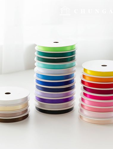 サテンリボン紐包装リボンテープ紐クラフト10mm 25種1ヤード