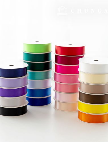 サテンリボン紐包装リボンテープ紐クラフト25mm 25種1ヤード