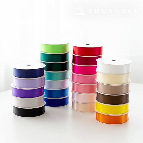 サテンリボン紐包装リボンテープ紐クラフト25mm 25種1ヤード