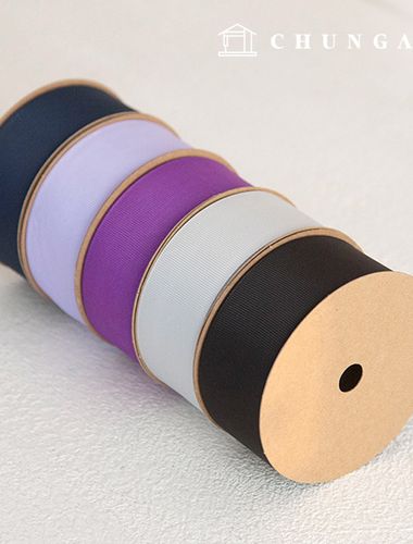 ゴルジリボン紐包装 リボンテープ紐工芸 40mm 紫 5種 1ヤード