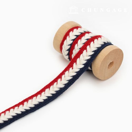 コットンウェービング紐エコバッグバッグ付素材ウェビング紐櫛柄ポイントブレードフレンチ76835