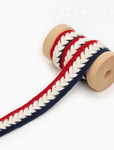 コットンウェービング紐エコバッグバッグ付素材ウェビング紐櫛柄ポイントブレードフレンチ76835